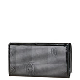 カルティエ ハッピーバースデー 長財布 ブラック エナメル レディース CARTIER 【中古】